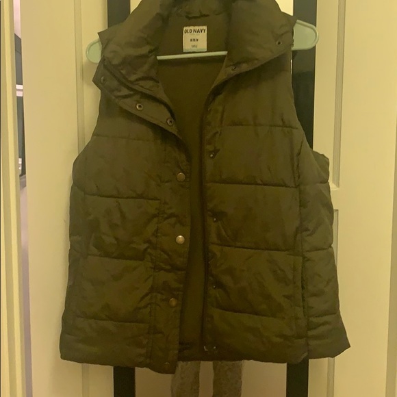 olive green down vest